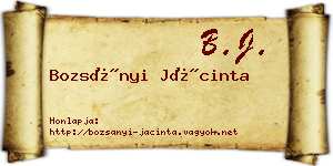 Bozsányi Jácinta névjegykártya